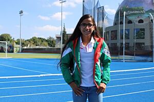 Atleta Daniela Torres regresa a Queretaro despues de su participacion en los Juegos Olimpicos de Tokio 2