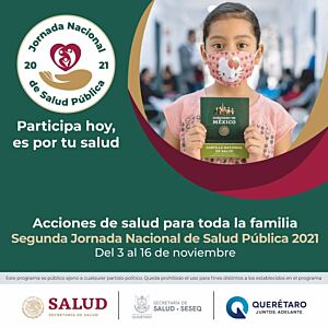 Comienza 2da Jornada Nacional de Salud Pública 2021 en el estado de Querétaro