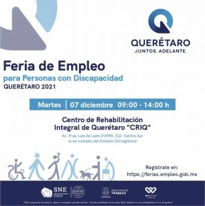 Secretaría del Trabajo promueve Feria de Empleo para personas con discapacidad en QRO y SJR